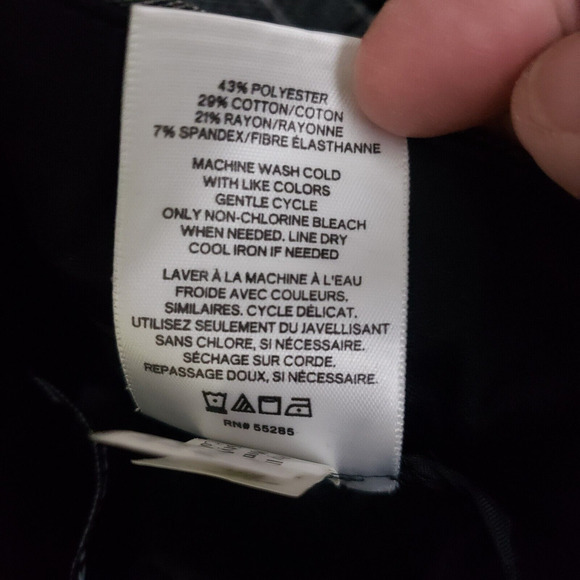 Express Editor Barely Boot Low Rise Dress Pants 2 Gray White Stripes Stretch - Picture 9 of 9